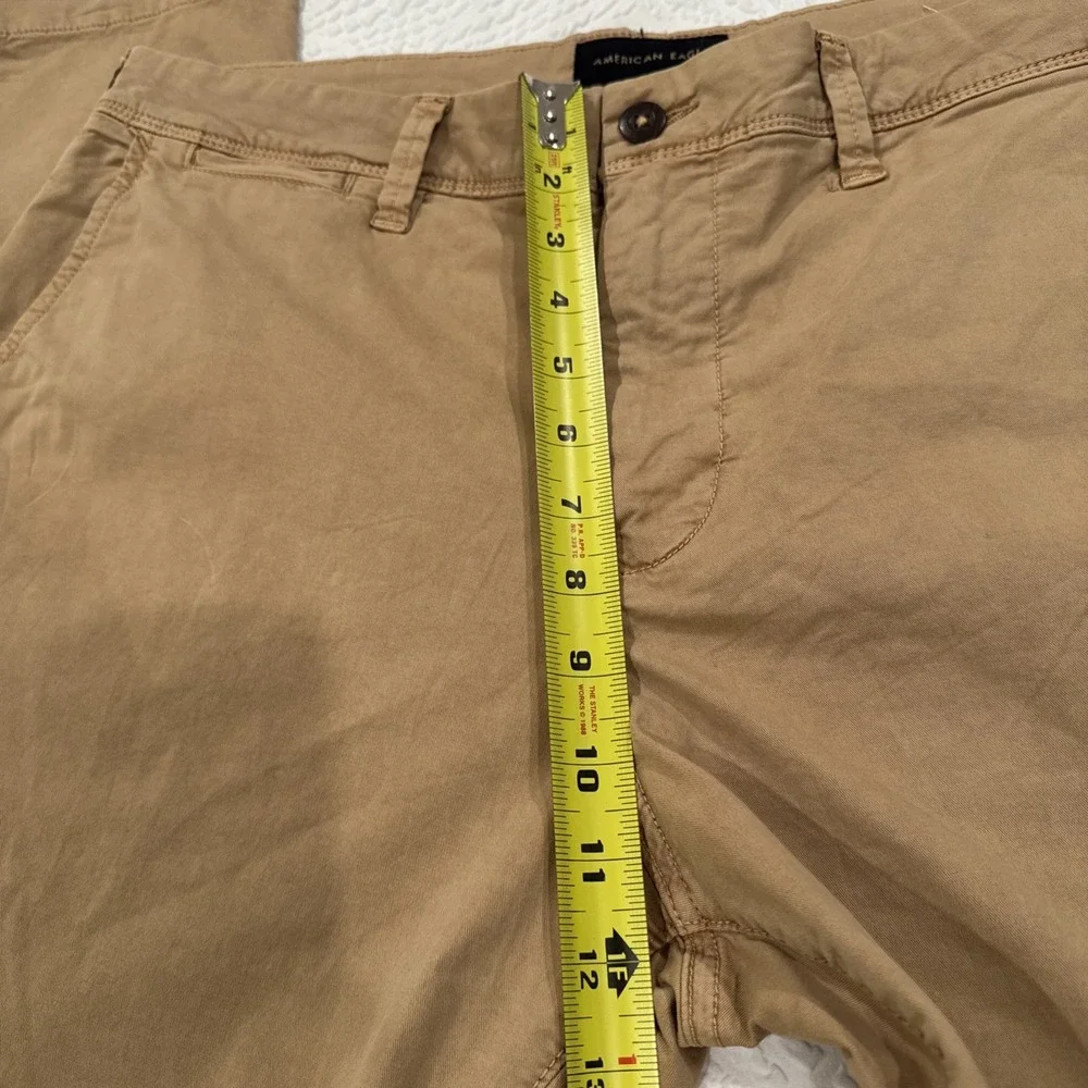 American Eagle Pants Mens Sz 36X34 Next Level Flex Slim Straight Chino Tan Khaki - Picture 2 of 11